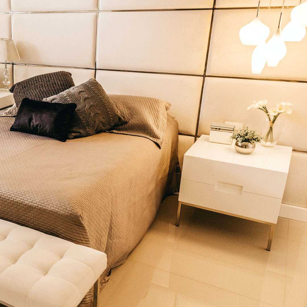 Sleek Design White Nightstand With Drawers