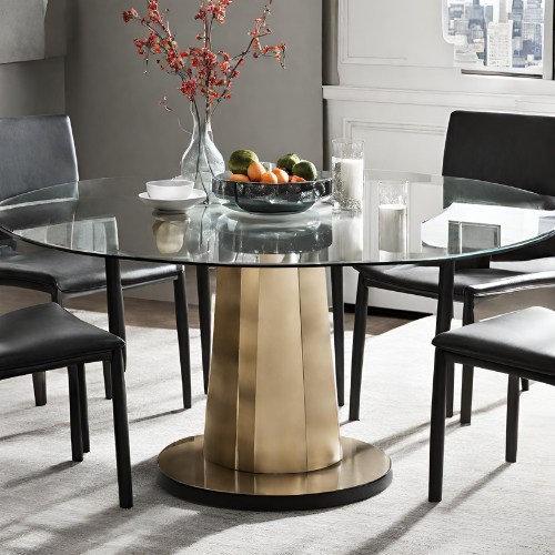 Round 5 Piece Glass Dining Set